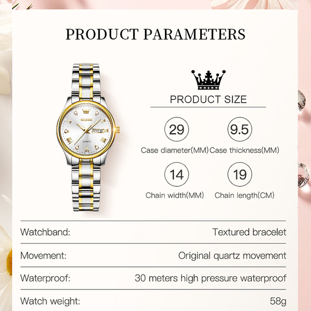 OLEVS 5563 New Fashion Women Q - đánh giá và giá Stainless Bracelet Diver
