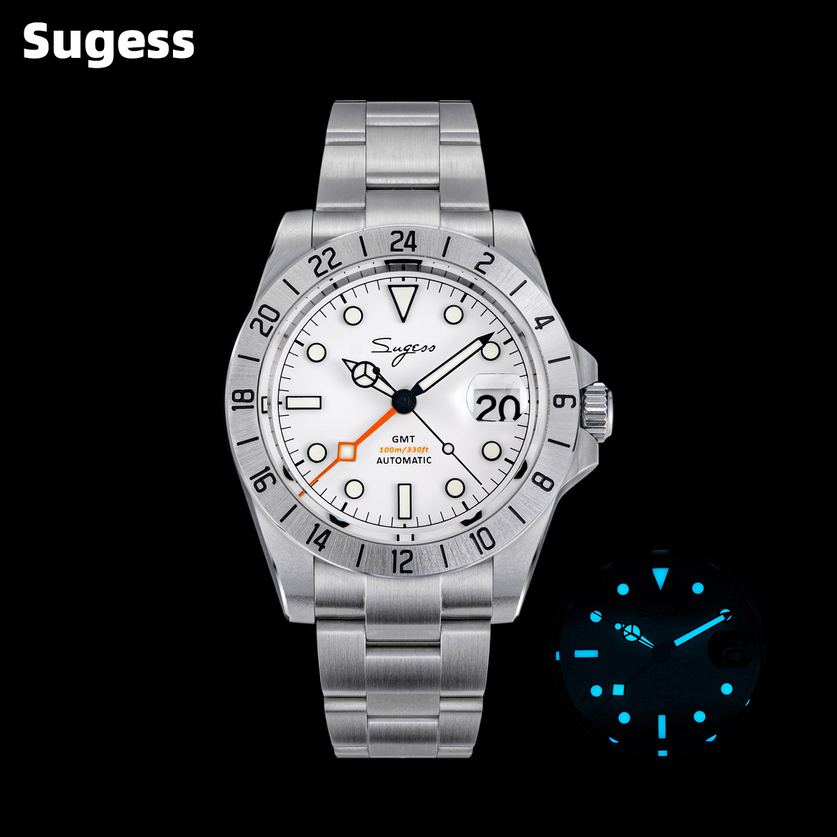 Sugess Men Watch GMT Automatic - đánh giá và giá Rolex Watch Submariner